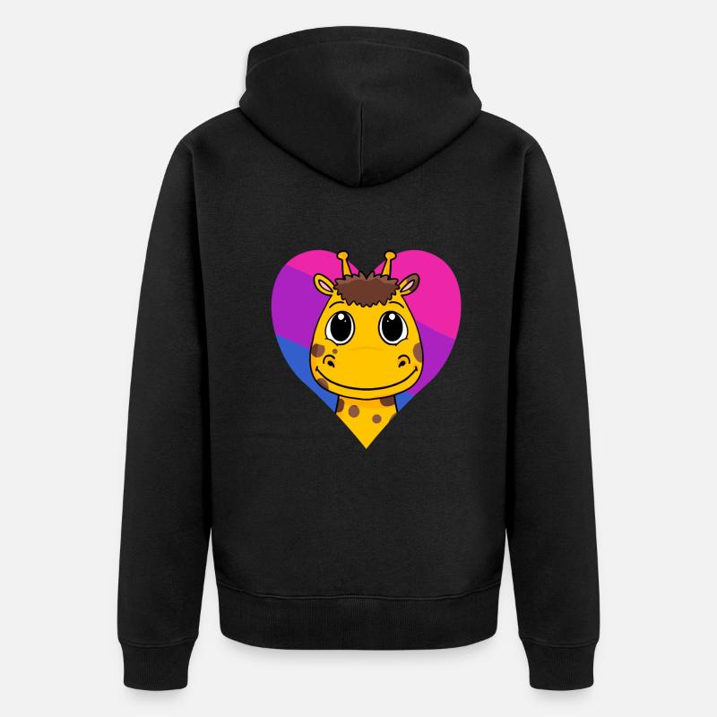 Bisexuell Giraffe Geschenk - Unisex Premium Bio Zip Hoodie - Schwarz