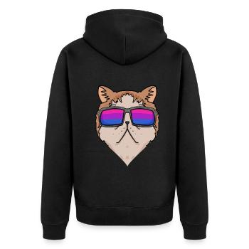 Bisexuell Exotische Kurzhaarkatze Katze Geschenk - Unisex Premium Bio Zip Hoodie - Schwarz - Hinten - Nico (187cm)