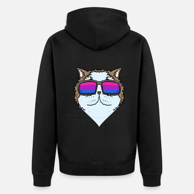 Cadeau de chat persan bisexuel - Veste à capuche bio Premium Unisexe - noir