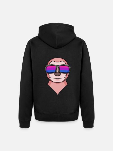 Bisexual Sloth Gift - Unisex Premium Organic Zip Hoodie - black
