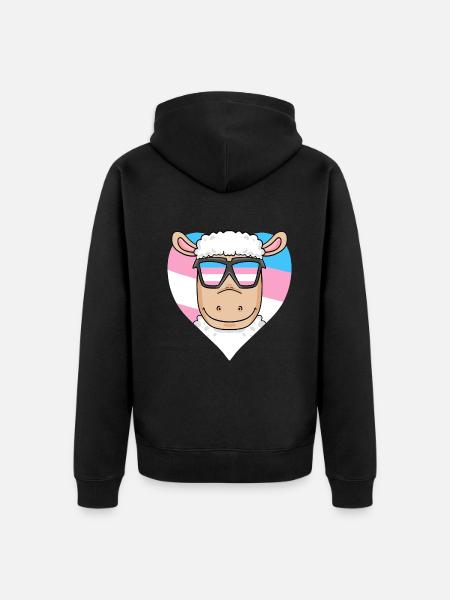 Transgender Transsexual Sheep Gift - Unisex Premium Organic Zip Hoodie - black