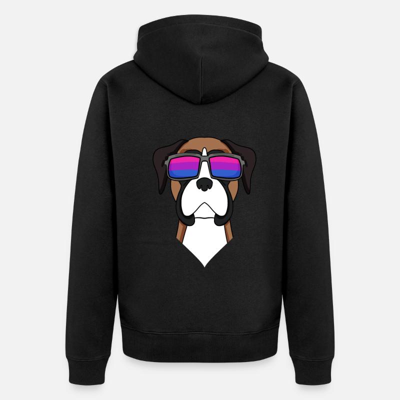 Bisexuell Deutscher Boxer Hund Geschenk - Unisex Premium Bio Zip Hoodie - Schwarz