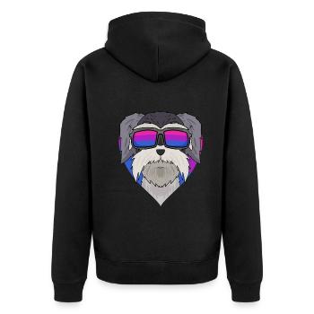 Schnauzer Hund - Unisex Premium Bio Zip Hoodie - Schwarz - Hinten - Nico (187cm)