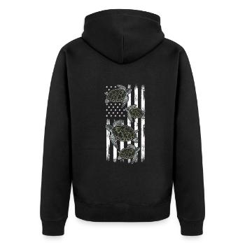 Tortues de mer Tortues Drapeau américain - Veste à capuche bio Premium Unisexe - noir - Dos - Nico (187cm)