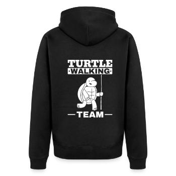 Mountain Sports Hiking Mountain Turtle Walking Team - Unisex Premium Organic Zip Hoodie - black - Back - Nico (187cm)