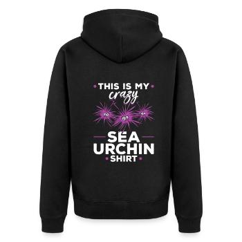 This Is My Crazy Sea Urchin Shirt Sea Urchin - Unisex Premium Organic Zip Hoodie - black - Back - Nico (187cm)