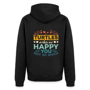 Les tortues ne me rendent pas si heureux - - Veste à capuche bio Premium Unisexe - noir - Dos - Nico (187cm)