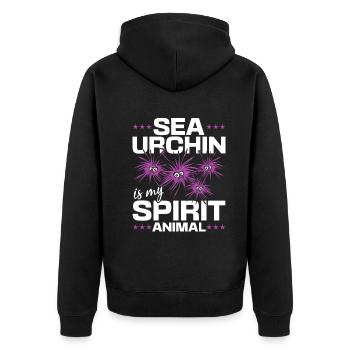 Sea urchin is my spirit animal - sea urchin - Unisex Premium Organic Zip Hoodie - black - Back - Nico (187cm)