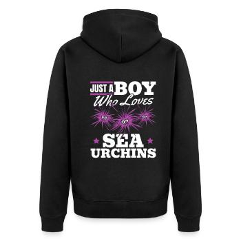 Juste un garçon qui aime les oursins - Veste à capuche bio Premium Unisexe - noir - Dos - Nico (187cm)