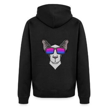 Bisexual Oriental Shorthair Cat Gift - Unisex Premium Organic Zip Hoodie - black - Back - Nico (187cm)