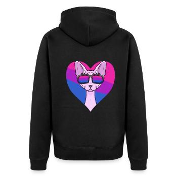 Cadeau bisexuel Sphynx Cat - Veste à capuche bio Premium Unisexe - noir - Dos - Nico (187cm)
