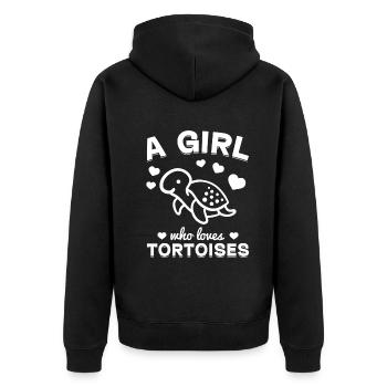 Tortue terrestre Une fille qui aime les tortues - Veste à capuche bio Premium Unisexe - noir - Dos - Nico (187cm)
