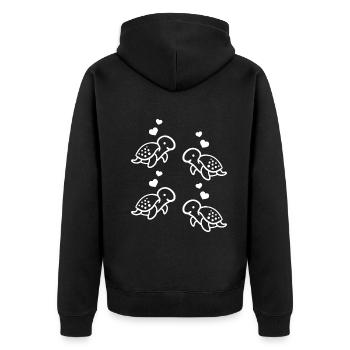 Turtles Hearts Sea Turtles Lovers of - Unisex Premium Organic Zip Hoodie - black - Back - Nico (187cm)