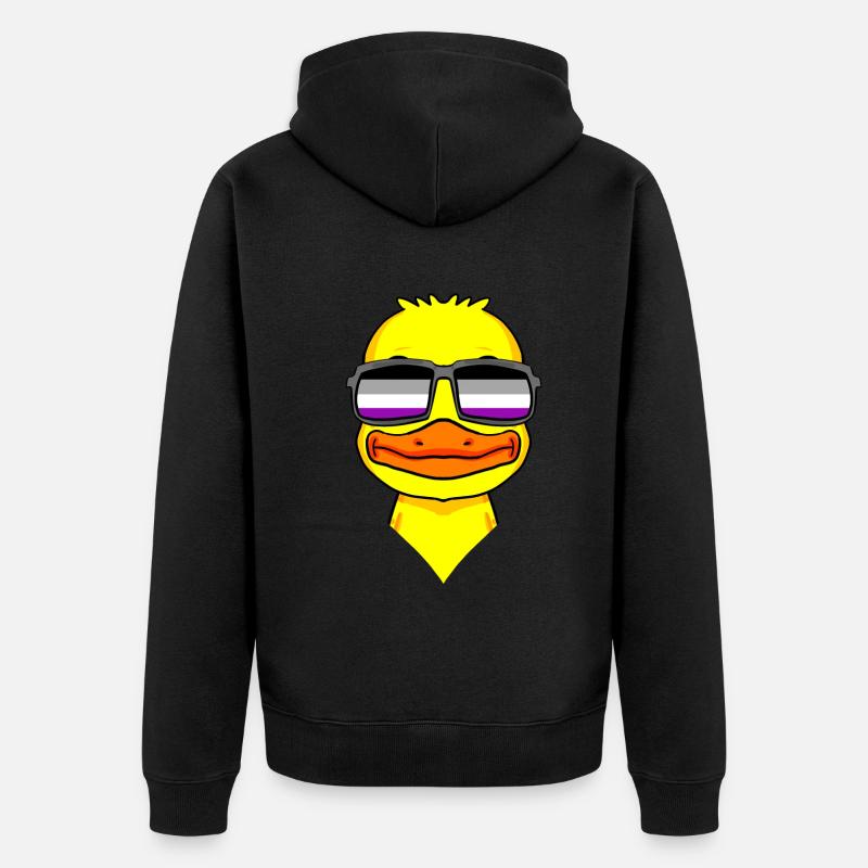 Asexual Lgbt Duck Asexualité - Veste à capuche bio Premium Unisexe - noir