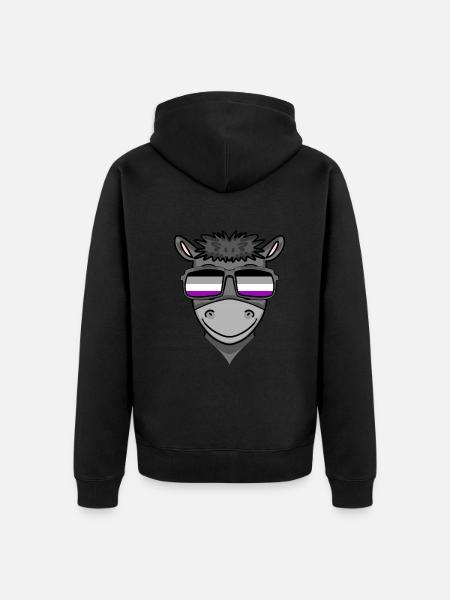 Asexual Lgbt Donkey Asexuality - Unisex Premium Organic Zip Hoodie - black