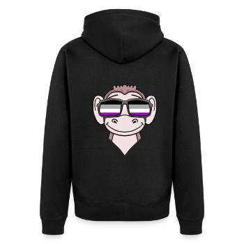 Asexual Lgbt Singe Asexualité - Veste à capuche bio Premium Unisexe - noir - Dos - Nico (187cm)