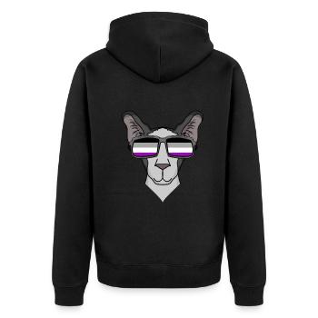 Asexual Lgbt Oriental Shorthair Cat Asexuali - Unisex Premium Organic Zip Hoodie - black - Back - Nico (187cm)