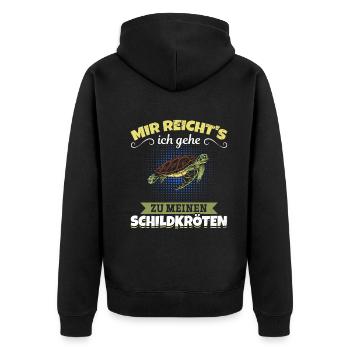 Mir Reicht's Ich Gehe Zu Meinen Schildkröten - Unisex Premium Bio Zip Hoodie - Schwarz - Hinten - Nico (187cm)