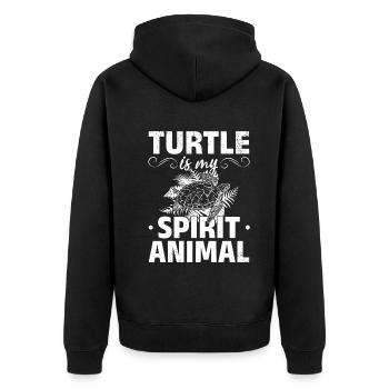 Turtle Is My Spirit Animal – mignon - Veste à capuche bio Premium Unisexe - noir - Dos - Nico (187cm)