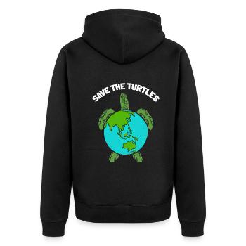 Tortues Du Jour de la Terre amoureux des tortues de mer - Veste à capuche bio Premium Unisexe - noir - Dos - Nico (187cm)