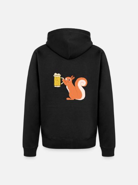 Squirrel, funny squirrel, squirrel - Unisex Premium Organic Zip Hoodie - black