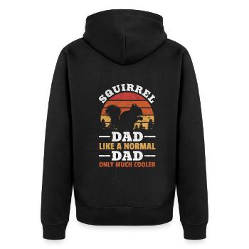 Père écureuil comme un père normal Seulement beaucoup - Veste à capuche bio Premium Unisexe - noir - Dos - Nico (187cm)