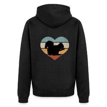 Squirrel lover, cute - Unisex Premium Organic Zip Hoodie - black - Back - Nico (187cm)