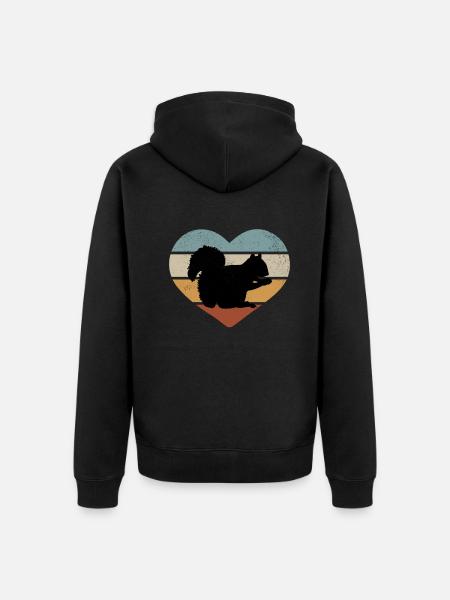 Squirrel lover, cute - Unisex Premium Organic Zip Hoodie - black