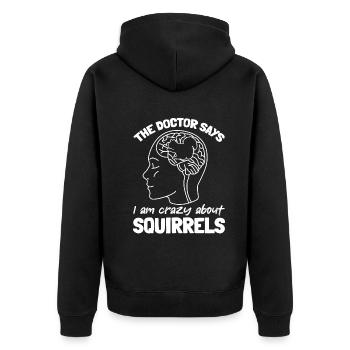 Drôle d’écureuil - Le médecin dit que je suis - Veste à capuche bio Premium Unisexe - noir - Dos - Nico (187cm)