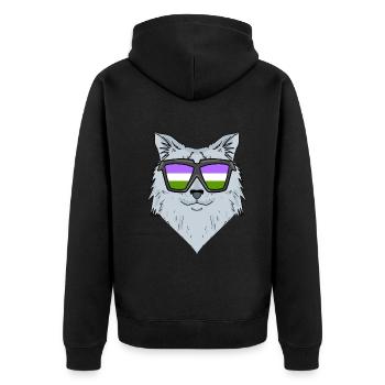 Genderqueer Lgbt Cat Siberian Cat - Unisex Premium Organic Zip Hoodie - black - Back - Nico (187cm)