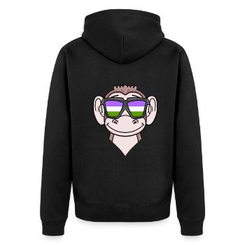 Singe Genderqueer - Veste à capuche bio Premium Unisexe - noir - Dos - Nico (187cm)