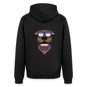 Genderqueer Lgbt Hund American Pit Bull Terrier - Unisex Premium Bio Zip Hoodie - Schwarz - Hinten - Nico (187cm)