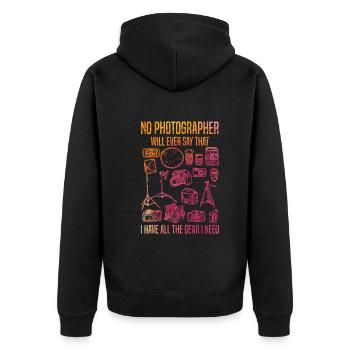 Aucun photographe ne pourra jamais faire aussi drôle - Veste à capuche bio Premium Unisexe - noir - Dos - Nico (187cm)