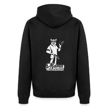 Mama Fotografie Liebhaber Fotografie Mama - Unisex Premium Bio Zip Hoodie - Schwarz - Hinten - Nico (187cm)