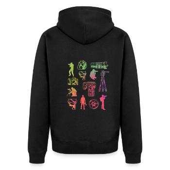 Équipement d’amateur de photographie - Veste à capuche bio Premium Unisexe - noir - Dos - Nico (187cm)