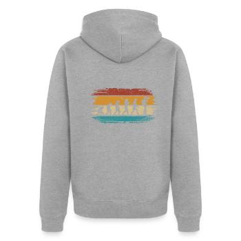 Foto Kamera Fotograf Evolution Retro-Fotografie - Unisex Premium Bio Zip Hoodie - Grau meliert - Hinten - Nico (187cm)