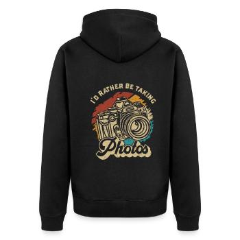 Amateurs de photographie Je préfère prendre des photos - Veste à capuche bio Premium Unisexe - noir - Dos - Nico (187cm)