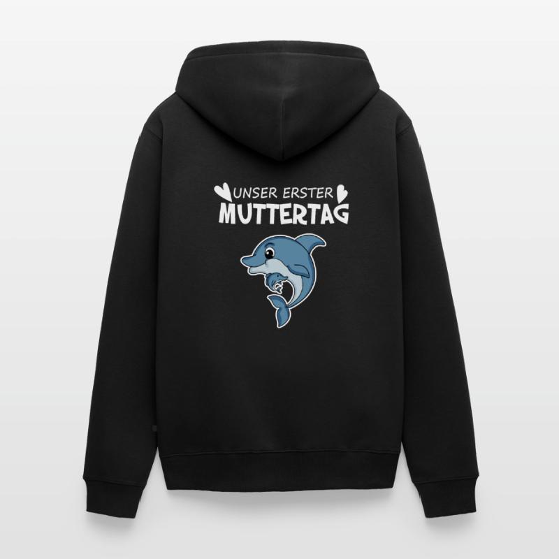 Muttertag Geschenk - Unser erster Muttertag Unisex Premium Bio Zip Hoodie