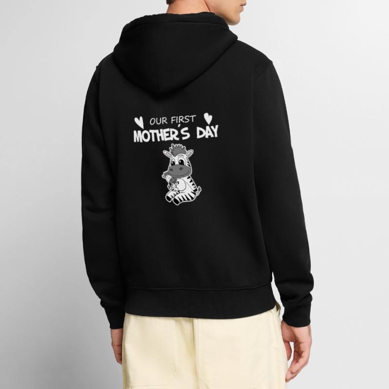 Muttertag Geschenk - Unser erster Muttertag Unisex Premium Bio Zip Hoodie