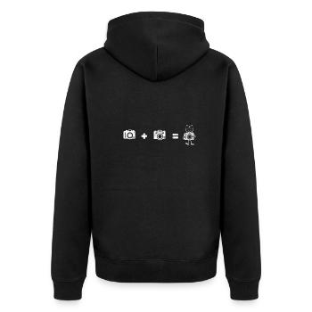 Stick figures for camera photographers - Unisex Premium Organic Zip Hoodie - black - Back - Nico (187cm)