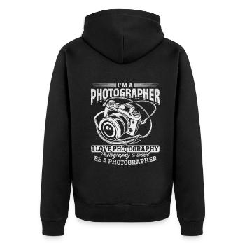 Camera Photographer I Love Photography Be a - Unisex Premium Organic Zip Hoodie - black - Back - Nico (187cm)
