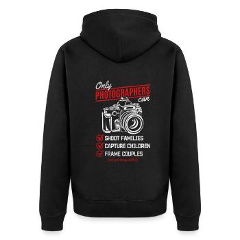 Photography Camera Photographer Funny Photo - Unisex Premium Organic Zip Hoodie - black - Back - Nico (187cm)