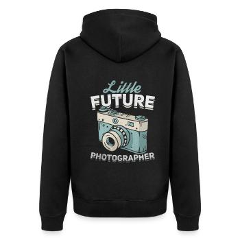 Photography lovers photograph small - Unisex Premium Organic Zip Hoodie - black - Back - Nico (187cm)