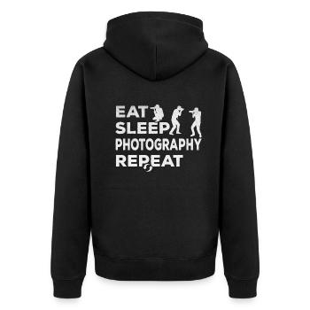 Appareil photo Photographe Nourriture Sommeil Photographie Photo - Veste à capuche bio Premium Unisexe - noir - Dos - Nico (187cm)