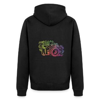 Photography lovers Photography lovers - Unisex Premium Organic Zip Hoodie - black - Back - Nico (187cm)