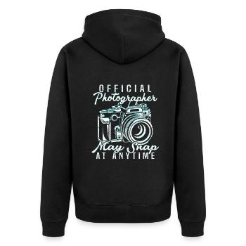 Official photographer can take pictures at any time - Unisex Premium Organic Zip Hoodie - black - Back - Nico (187cm)