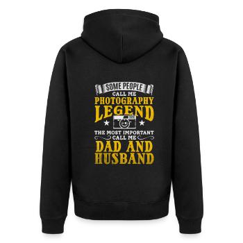 Fotografie-Fotograf Papa Photograph Dad - Unisex Premium Bio Zip Hoodie - Schwarz - Hinten - Nico (187cm)