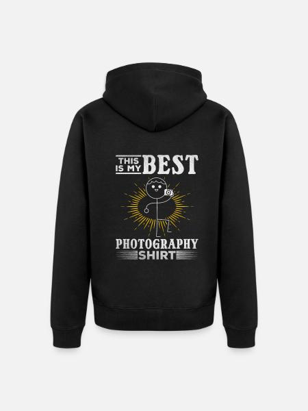 Photo: This is my best - Unisex Premium Organic Zip Hoodie - black