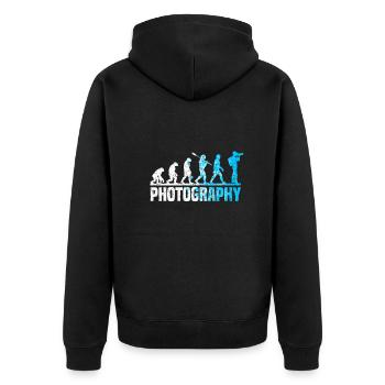 Photography Evolution Photographer Evolution Photo - Unisex Premium Organic Zip Hoodie - black - Back - Nico (187cm)