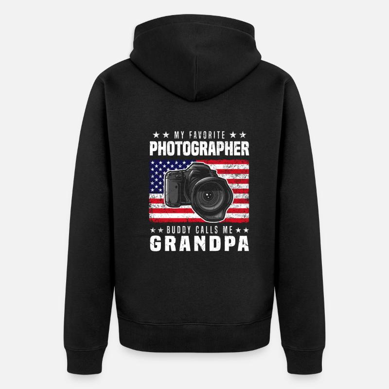Mon copain photographe préféré m’appelle - Veste à capuche bio Premium Unisexe - noir